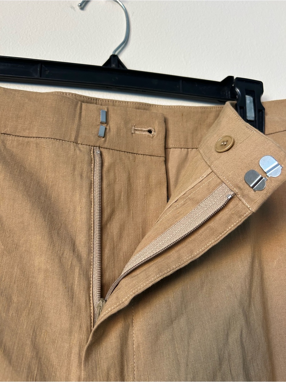 Jenni Kayne Linen Keaton Pants Khaki Wide Leg Trousers Size 14 NWT Luxury Work - Picture 5 of 14